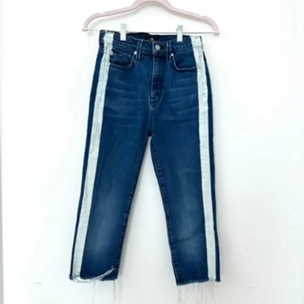 7 For All Mankind Distressed Jeans with Side Stripe, Size 24